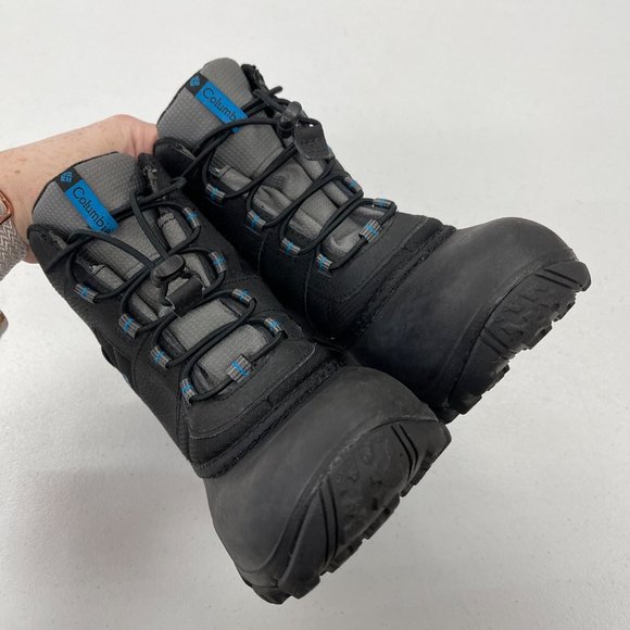 Columbia Rope Tow Black Waterproof Winter Snow Boots Shoes Youth Sz 4 - Picture 2 of 7